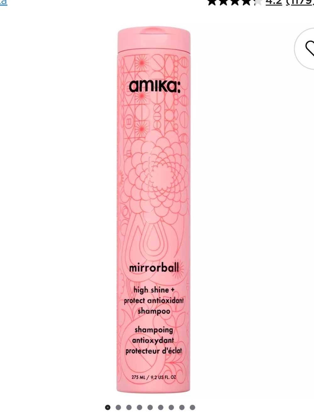 amika Mirrorball High Shine + Protect Antioxidant Shampoo — Pink Bottle